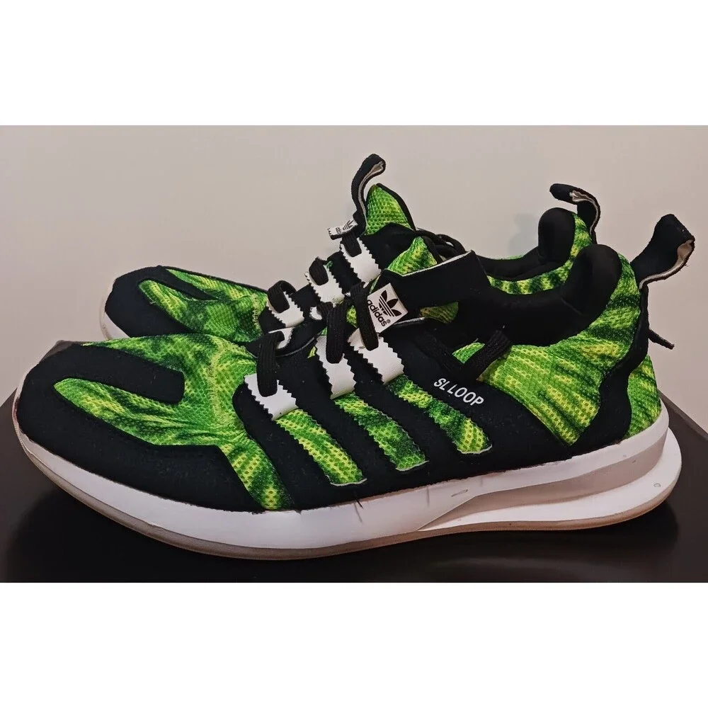 2-Adidas (SL Loop)-(Green/Black)-(Zebra/White/Black)-(Pre-owned)-(Decent)-$24.00 - Picture 2 of 9